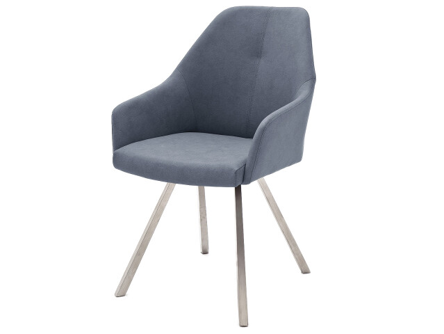 Esszimmerstuhl >Hiva I< (2-er Set) in Graublau aus Edelstahl - 55x86x63 (BxHxT)