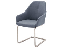 Esszimmerstuhl >Hiva I< (2-er Set) in Graublau aus Edelstahl - 55x88x62 (BxHxT)