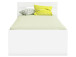 Stauraumbett >Lorenzo< in Perle Weiß - 94.5x74.2x204.3cm (BxHxT)