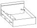 Stauraumbett >Lorenzo< in Perle Weiß - 144.5x74.2x204.3cm (BxHxT)