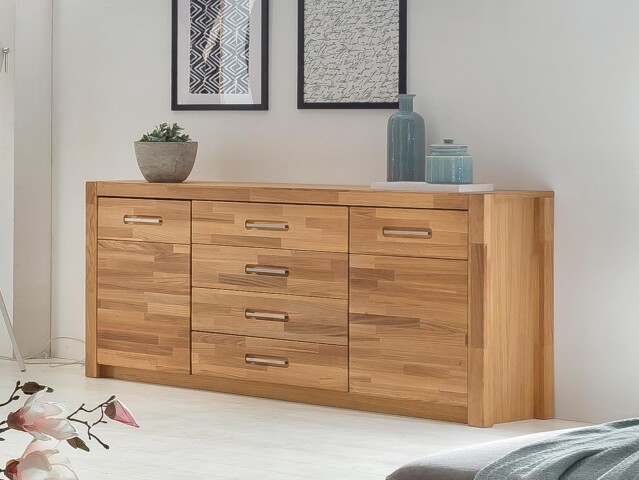 Sideboard >Leduc II< in Wildeiche aus Metall - 163x78x40cm (BxHxT)