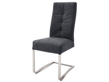 Esszimmerstuhl >Tyrone I< (2-er Set) in Edelstahl/gebürstet - 46x102x61 (BxHxT)