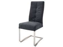 Esszimmerstuhl >Tyrone I< (2-er Set) in Edelstahl/gebürstet - 46x102x61 (BxHxT)