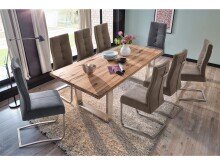 Esszimmerstuhl >Tyrone I< (2-er Set) in Edelstahl/gebürstet - 46x102x61 (BxHxT)