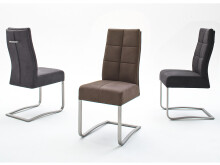 Esszimmerstuhl >Tyrone II< (2-er Set) in Edelstahl/gebürstet - 46x102x61 (BxHxT)