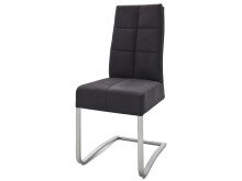 Esszimmerstuhl >Tyrone II< (2-er Set) in Edelstahl/gebürstet - 46x102x61 (BxHxT)