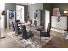 Esszimmerstuhl >Tyrone II< (2-er Set) in Edelstahl/gebürstet - 46x102x61 (BxHxT)