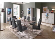 Esszimmerstuhl >Tyrone II< (2-er Set) in grau aus Polyester - 46x102x61 (BxHxT)