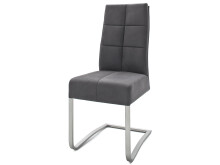 Esszimmerstuhl >Tyrone II< (2-er Set) in grau aus Polyester - 46x102x61 (BxHxT)