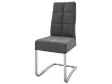Esszimmerstuhl >Tyrone II< (2-er Set) in grau aus Polyester - 46x102x61 (BxHxT)