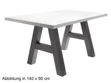 Esstisch >Trey II< in Graphit aus MDF - 160x75x90cm (BxHxT)