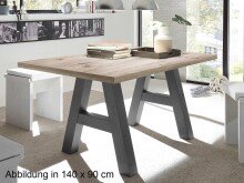 Esstisch >Trey III< in Sandeiche aus MDF - 180x75x90cm (BxHxT)