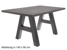 Esstisch >Trey III< in Graphit aus MDF - 180x75x90cm (BxHxT)