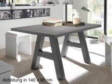 Esstisch >Trey III< in Graphit aus MDF - 180x75x90cm (BxHxT)