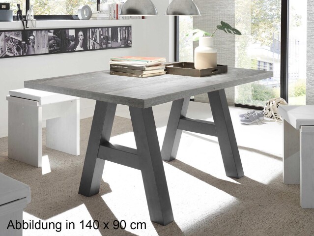Esstisch >Trey IV< in Graphit aus MDF - 200x75x100cm (BxHxT)