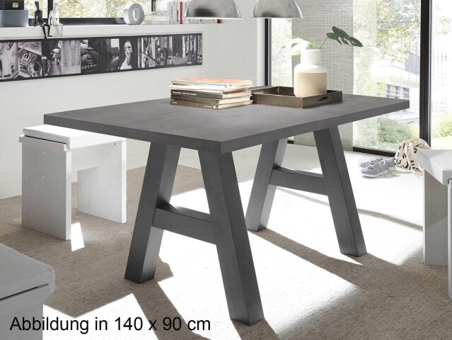 Esstisch >Trey IV< in Graphit aus MDF - 200x75x100cm (BxHxT)