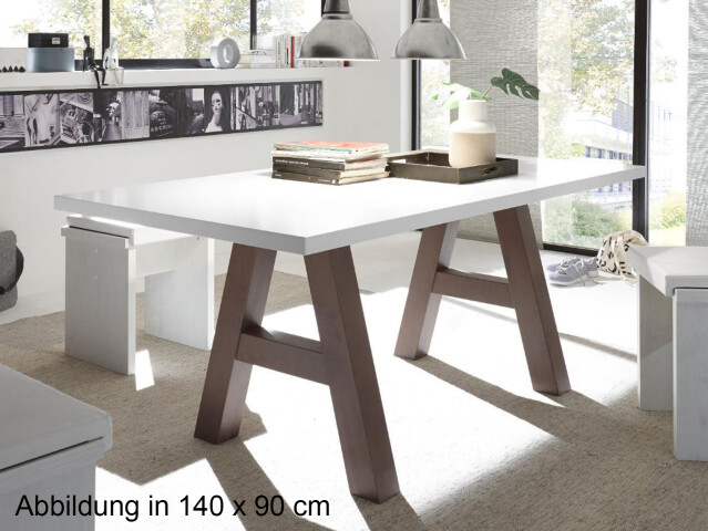 Esstisch >Trey IV< in Rost aus MDF - 200x75x100cm (BxHxT)