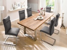 Esszimmerstuhl >Molli I< (2-er Set) in grau aus Polyester - 46x106x62cm (BxHxT)