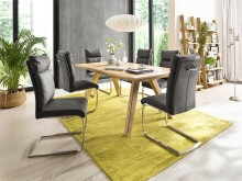Esszimmerstuhl >Molli I< (2-er Set) in grau aus Polyester - 46x106x62cm (BxHxT)