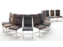 Esszimmerstuhl >Molli I< (2-er Set) in grau aus Polyester - 46x106x62cm (BxHxT)