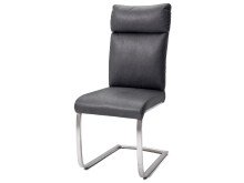 Esszimmerstuhl >Molli I< (2-er Set) in grau aus Polyester - 46x106x62cm (BxHxT)