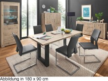 Esstisch >Trey< in Graphit Sandeiche aus MDF - 140x75x90cm (BxHxT)