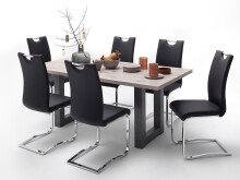 Esstisch >Trey< in Graphit Sandeiche aus MDF - 140x75x90cm (BxHxT)