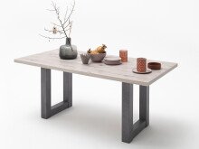 Esstisch >Trey< in Graphit Sandeiche aus MDF - 140x75x90cm (BxHxT)