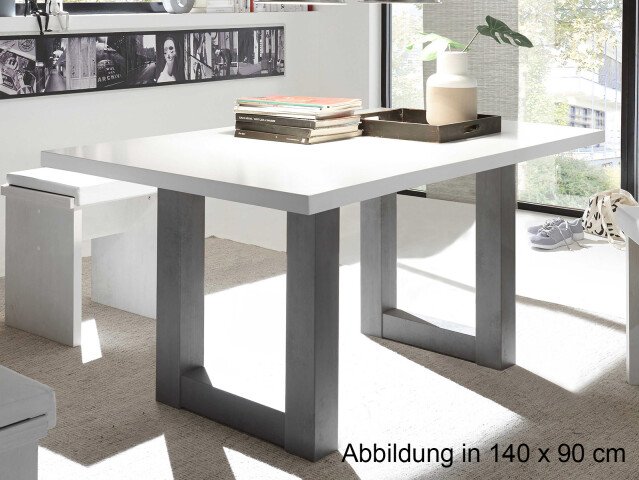 Esstisch >Trey VI< in Graphit aus MDF - 160x75x90cm (BxHxT)