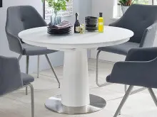Esstisch >Mora< in Weiß/Matt aus MDF -...