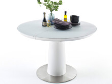 Esstisch >Mora< in Weiß/Matt aus MDF - 120x76x120cm (BxHxT)