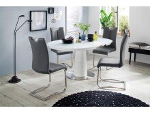 Esstisch >Mora< in Weiß/Matt aus MDF - 120x76x120cm (BxHxT)