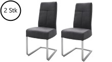 Esszimmerstuhl >Talesia I< (2-er Set) in Anthrazit - 47x104x64 (BxHxT)