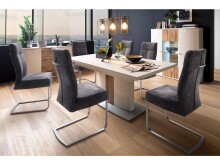 Esszimmerstuhl >Talesia I< (2-er Set) in Anthrazit - 47x104x64 (BxHxT)