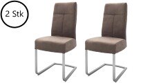 Esszimmerstuhl >Talesia I< (2-er Set) in sand aus Polyester - 47x104x64 (BxHxT)