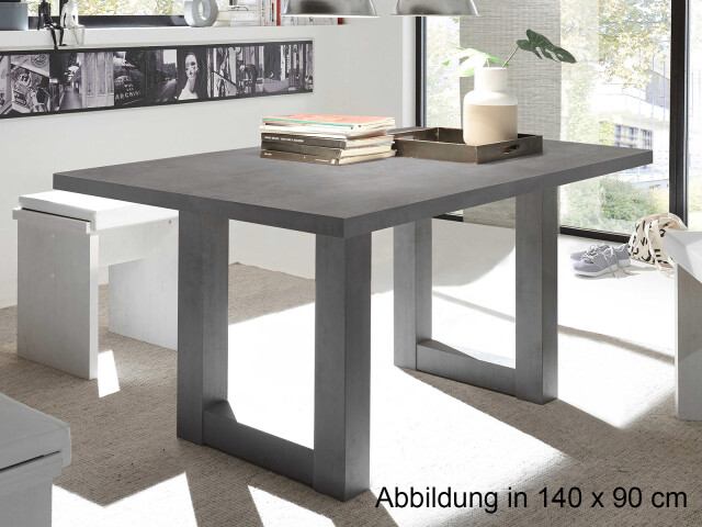 Esstisch >Trey VII< in Graphit aus MDF - 180x75x90cm (BxHxT)