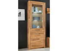 Vitrine >Leduc< in Wildeiche/LI aus Metall - 66x203x40cm (BxHxT)