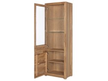 Vitrine >Leduc< in Wildeiche/LI aus Metall - 66x203x40cm (BxHxT)
