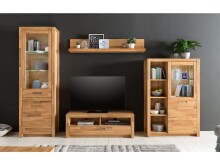 Vitrine >Leduc< in Wildeiche/LI aus Metall - 66x203x40cm (BxHxT)
