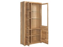 Vitrine >Leduc< in Wildeiche aus Metall - 98x203x40cm (BxHxT)