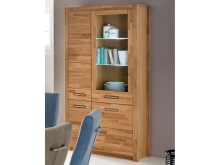 Vitrine >Leduc< in Wildeiche aus Metall - 98x203x40cm (BxHxT)