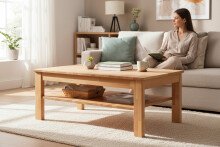 Couchtisch >Leduc< in Kernbuche aus Massivholz - 104x44x62cm (BxHxT)