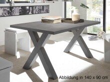 Esstisch >Trey XII< in Graphit aus MDF - 200x75x100cm (BxHxT)