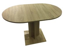 Esstisch >Judd< (ausziehbar bis 120cm) in Eiche sägerau - 80/120x75x80cm (BxHxT)