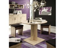 Esstisch >Judd< (ausziehbar bis 120cm) in Eiche sägerau - 80/120x75x80cm (BxHxT)