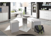 Esstisch >Judd< (ausziehbar bis 120cm) in Weiß/Matt - 80/120x75x80cm (BxHxT)