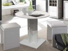 Esstisch >Judd< (ausziehbar bis 120cm) in Weiß/Matt - 80/120x75x80cm (BxHxT)