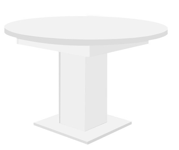 Esstisch >Judd< (ausziehbar bis 144cm) in weiß matt - 104/144x76x104cm (BxHxT)