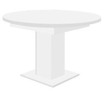 Esstisch >Judd< (ausziehbar bis 144cm) in weiß matt - 104/144x76x104cm (BxHxT)