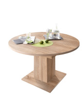 Esstisch >Judd<  (ausziehbar bis 160cm) in Eiche sägerau - 120/160x76x120cm (BxHxT)